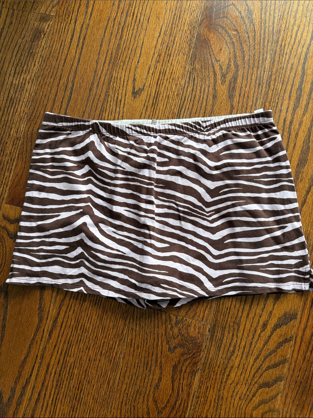 Urban Outfitters Brown & Pink Zebra Print Miniskirt with shorts under size S